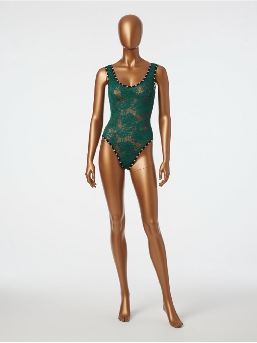 Emerald Green Lace One-Piece Bodysuit